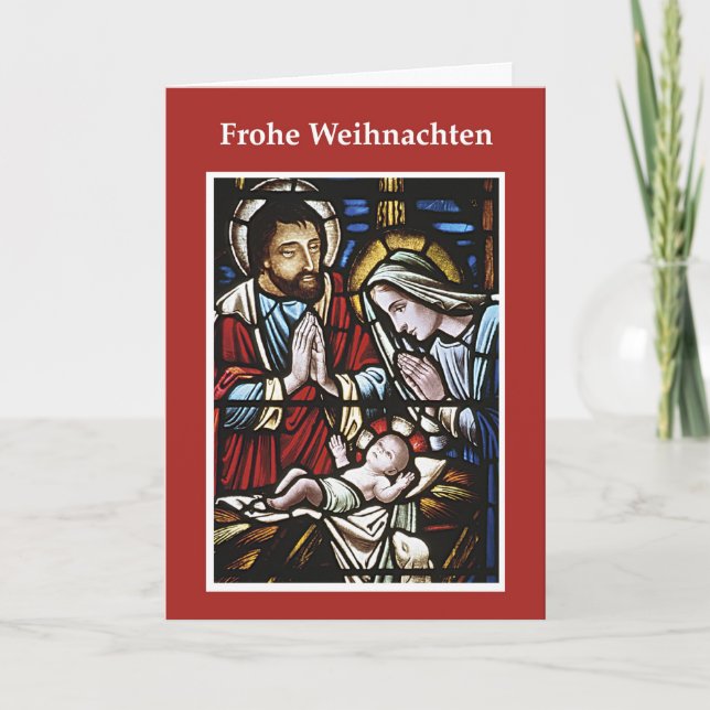 Tyskt julkort, färgat glas, Heliga Helgkort (Framsida)