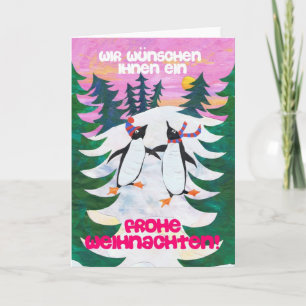Tyskt julkort - Skatpenguiner Helgkort