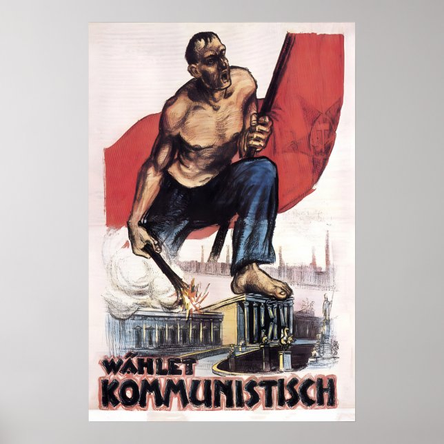 Tyskt kommunistpartis affisch, Weimarrepubliken KP Poster (Framsidan)