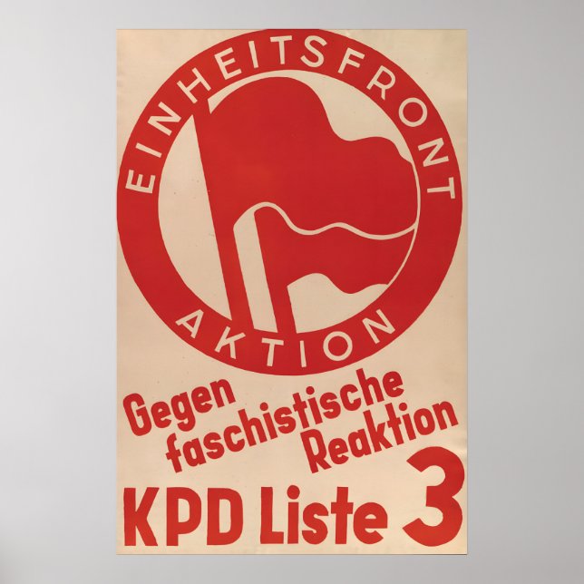 Tyskt KPD valaffisch Förenade mot fascism Poster (Framsidan)