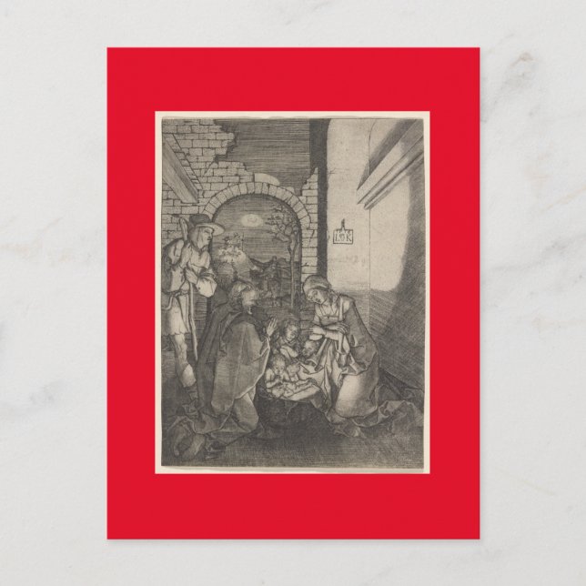 TYSKT MASTER-TRYCK AV NATIVITY CHRISTMAS HELG VYKORT (Framsida)