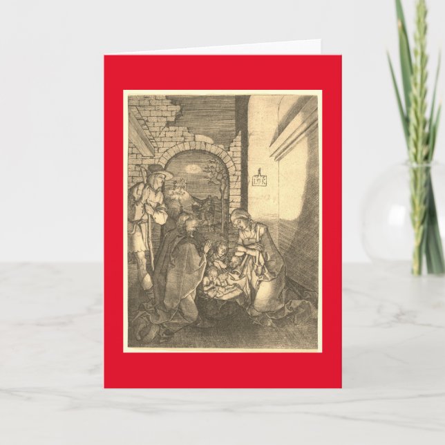 TYSKT MASTER-TRYCK AV NATIVITY CHRISTMAS HELGKORT (Framsida)