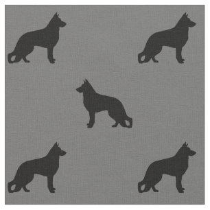 Tyskt mönster för herdehundSilhouettes Tyg