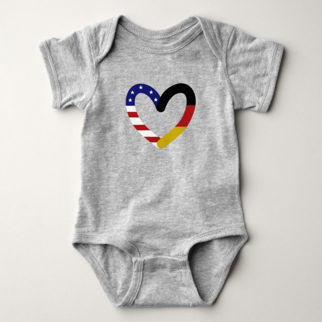 Tyskt och amerikanskt hjärta t shirt (Framsida)