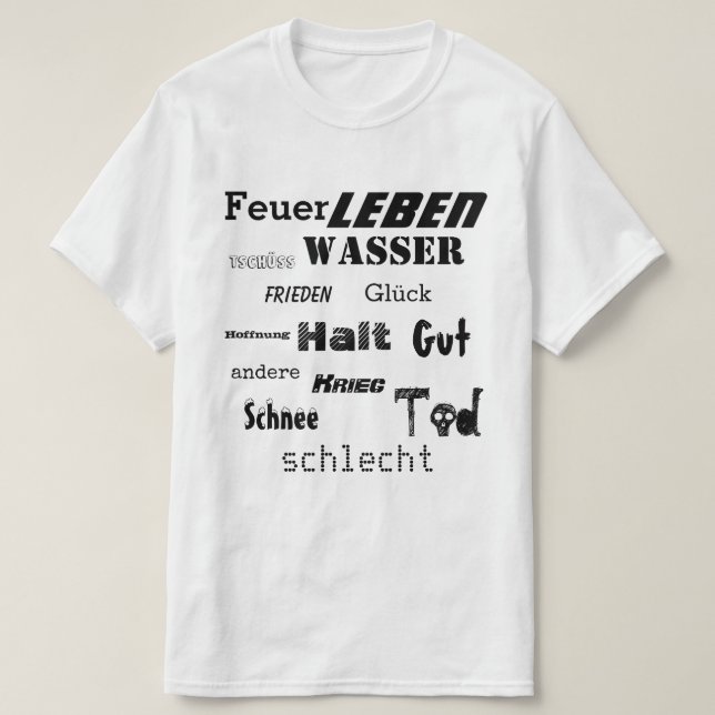 Tyskt ordmoln tee (Design framsida)