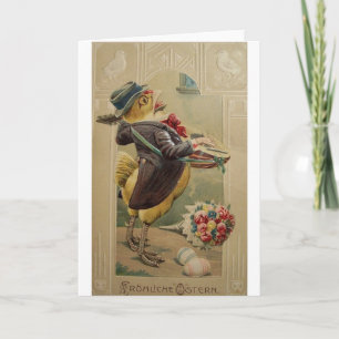 Tyskt påskkort för Victorian - Frohliche Ostern Helgkort