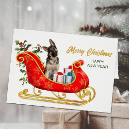 Tyskt Shepherd Hund jul-stilkort Hälsningskort
