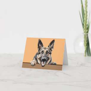 Tyskt Shepherd Hund Pet Notecard eller Tack Anteckningskort