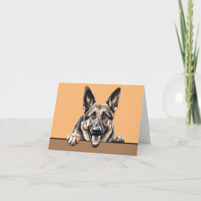 Tyskt Shepherd Hund Pet Notecard eller Tack Anteckningskort (Framsida)