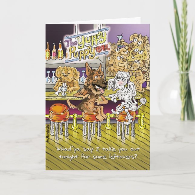 Tyskt shepherd-kort och Pudel-årskort Kort (Framsida)