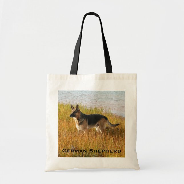 Tyskt Shepherd Photo on Tote Bag Tygkasse (Framsidan)