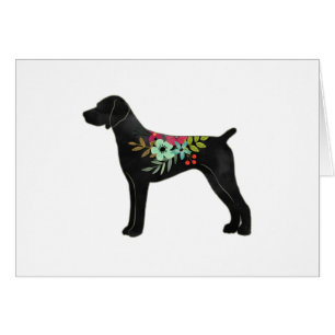 Tyskt styrt pekare Boho Silhouette-kort Hälsningskort