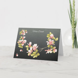 Tyskt tackkort med söt rosa Magnolia