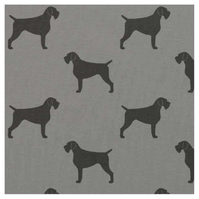 Tyskt Wirehaired pekareSilhouettesmönster Tyg (Närbild)