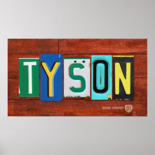 TYSON-licensskylt som Poster Namn-signatur