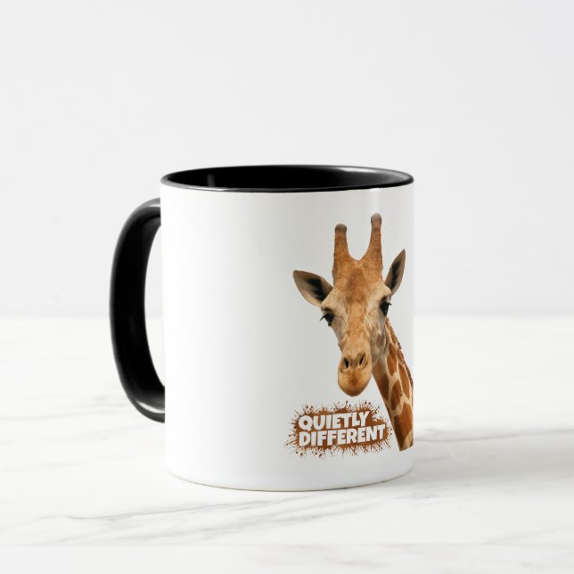 Tyst annorlunda Giraffe - Giraffe Art Mugg (Framsida vänster)