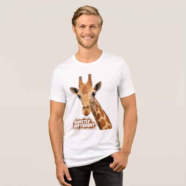 Tyst annorlunda Giraffe - Giraffe Art T Shirt (Framsida Full)