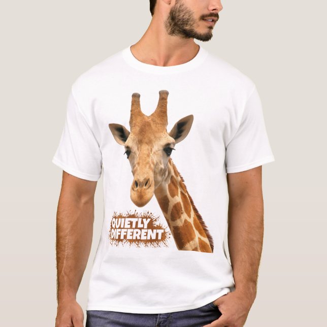 Tyst annorlunda Giraffe - Giraffe Art T Shirt (Framsida)
