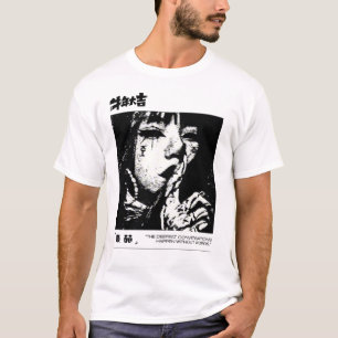 Tyst Ansikte Japansk Skräck Anime Estetisk T-Shirt