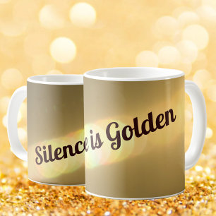 Tyst är Golden Elegant Guld Kaffemugg