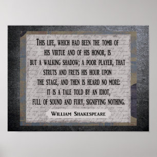 Tyst av en idiot - Art Print -Shakespeare Poster