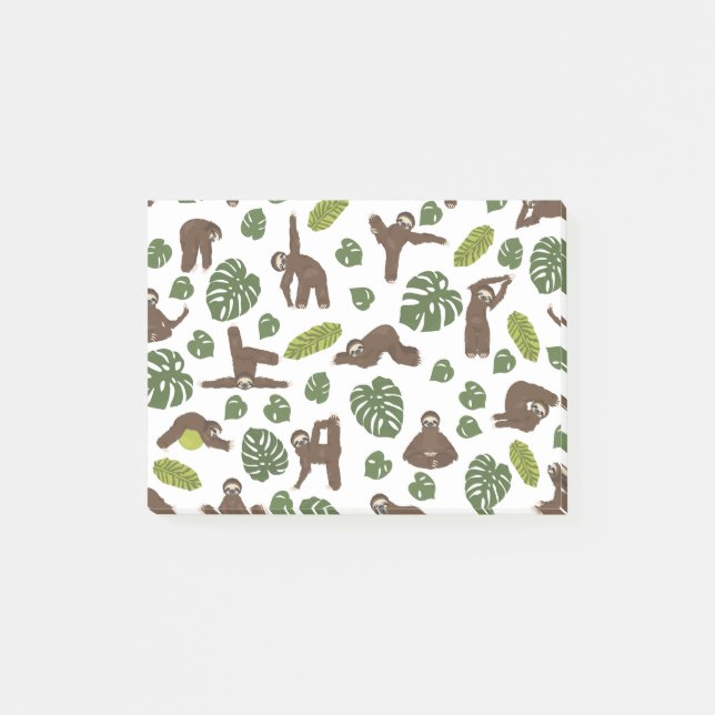 Tyst avslutande Lazy Sloth Post-it Block (Framsida)