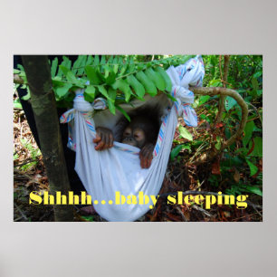 Tyst baby sover poster