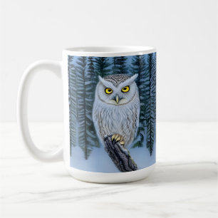 Tyst bevakning - Nordvintern Skogen Grått Uggla Kaffemugg