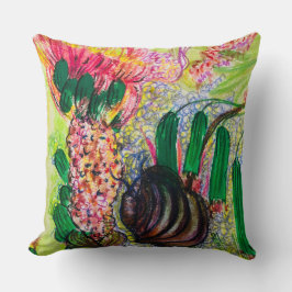 Tyst blomma - botaniskt blomma och växtkonst kudde