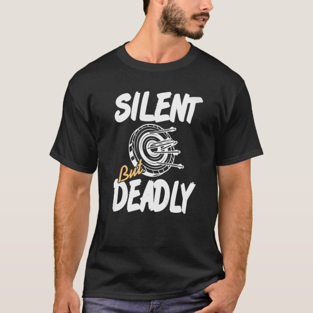 Tyst bud Deadly Fantastisk Hunter Archery för närv T Shirt (Framsida)