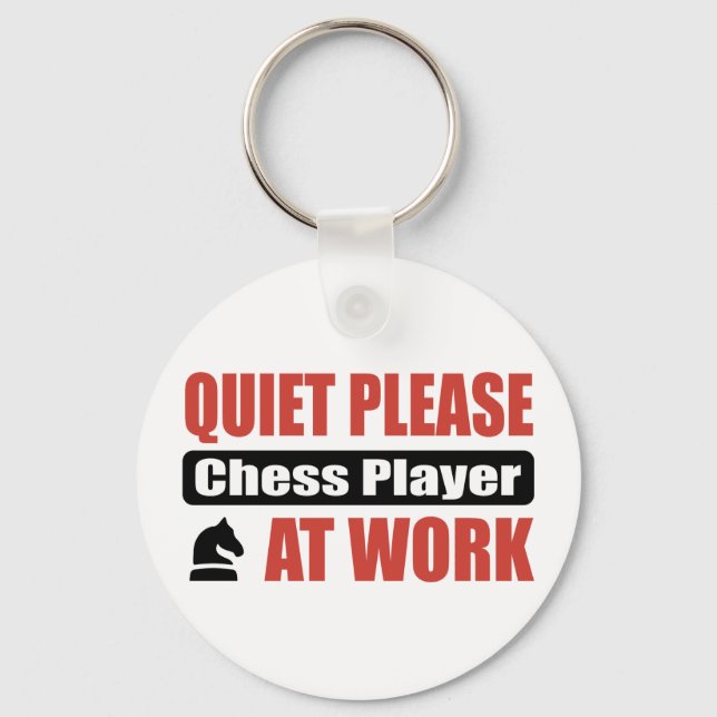 Tyst chess-spelare på jobbet nyckelring (Framsida)