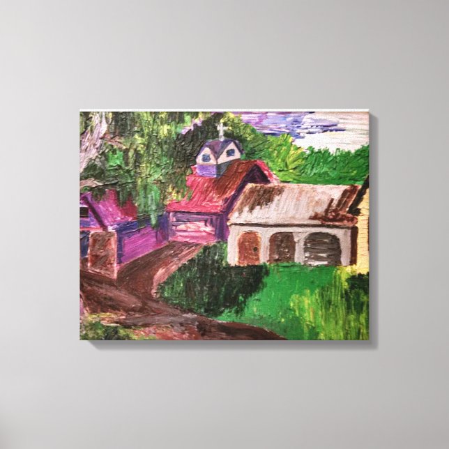 Tyst dag på en gård i Vermont Canvastryck (Framsida)