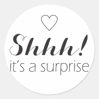 Tyst det är en överraskning klistermärken med hjär