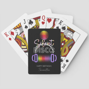Tyst Disco Neon Hörlurar Vuxen Födelsedagsfest Casinokort