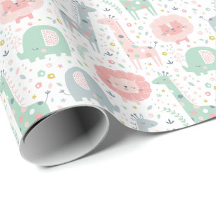 Tyst djungeldjur på vitt presentpapper