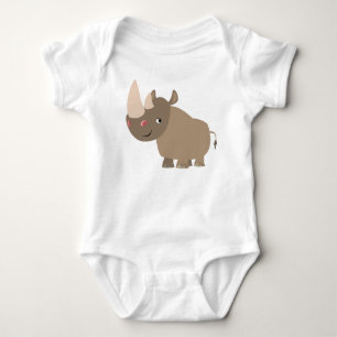 Tyst dräkt för tecknadnoshörningbaby t-shirt
