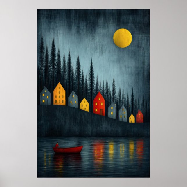 Tyst drift under den gyllene månen poster (Framsidan)
