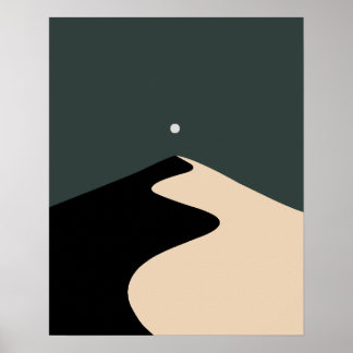 Tyst dyn-drömm | Minimalistisk ökenväggkonst Poster