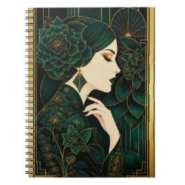 Tyst Elegans | Art Deco Inspirerat Anteckningsbloc Anteckningsbok