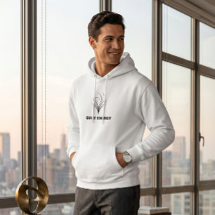 Tyst Energiminimalistisk Linjekonst Anpassad Vit Hoodie