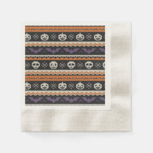 Tyst, fair-isle/colorwork Halloween-skalle & fladd Pappersservett
