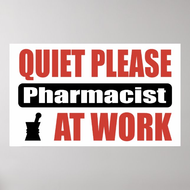 Tyst, farmaceut på arbetsplatsen poster (Framsidan)