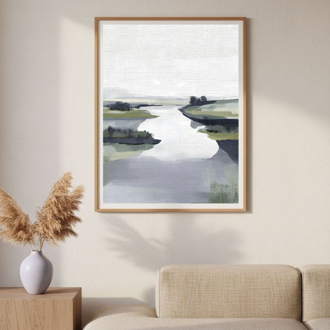 Tyst floddal Minimal Abstrakt Landskap Poster (Skapare uppladdad)