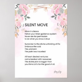 Tyst flytt - Uppmuntra Dikt Poetry Poster
