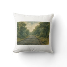 Tyst Forest Road Watercolor Tranquil Countryside