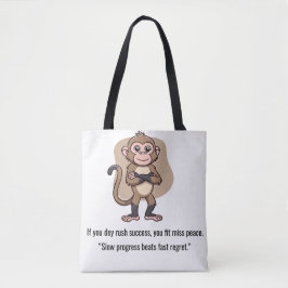 Tyst Framstegsapa – Vardaglig Totebag Tygkasse