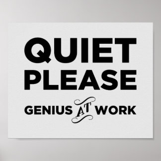 Tyst, Genius på jobbet Poster