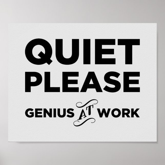 Tyst, Genius på jobbet Poster (Framsidan)
