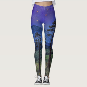 Tyst Gräs, kosfärisk dans - ett skogslandskap Leggings
