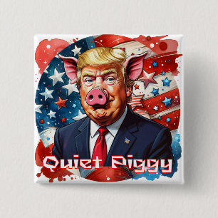 Tyst Gris Antitrump Politisk Humor Knapp